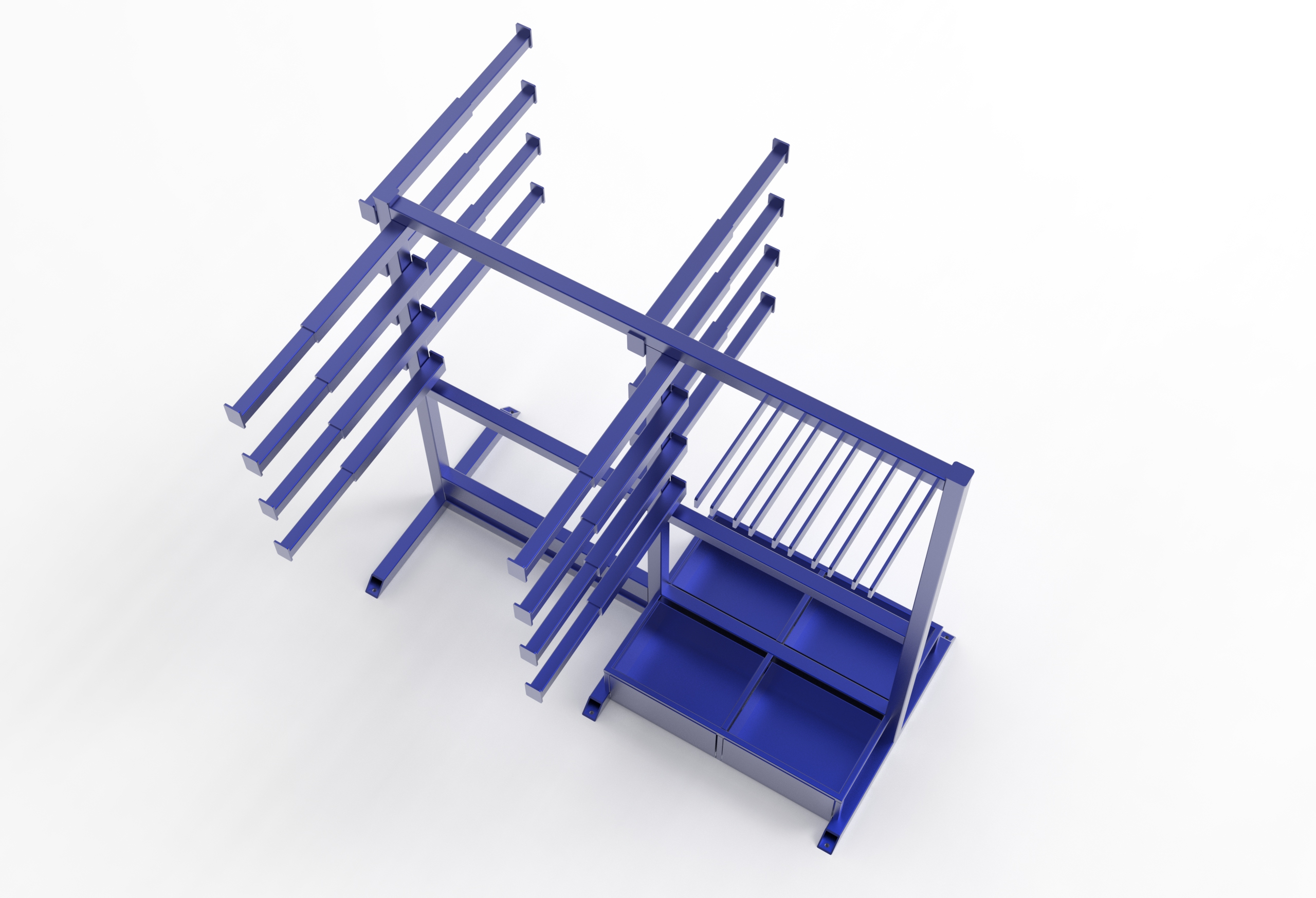 Rack+for+Pipes工业车间管材架3D图纸+Solidworks设计